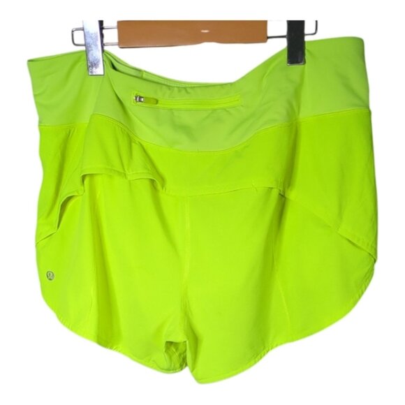 Lululemon Speed Up Mid-Rise Short 4" Highlight Yellow Size 14 - Picture 2 of 6